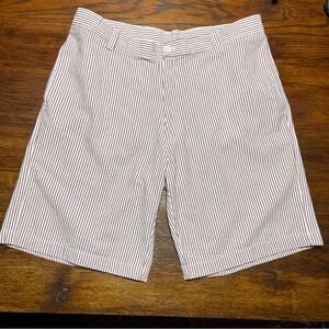 Alan Flusser Muted Red Seersucker Golf Shorts Casual Mens Size 36 w/ 9” Inseam